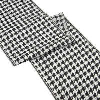 Текстильный бордюр QNG1801-3 Mirtex черный/белый "Гусиная лапка" Коллекция №3 , ширина 18 см